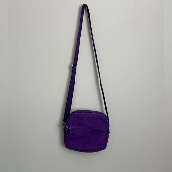Kipling Purple Nylon Double Zipper Pocket Bag - Picture 1 of 7